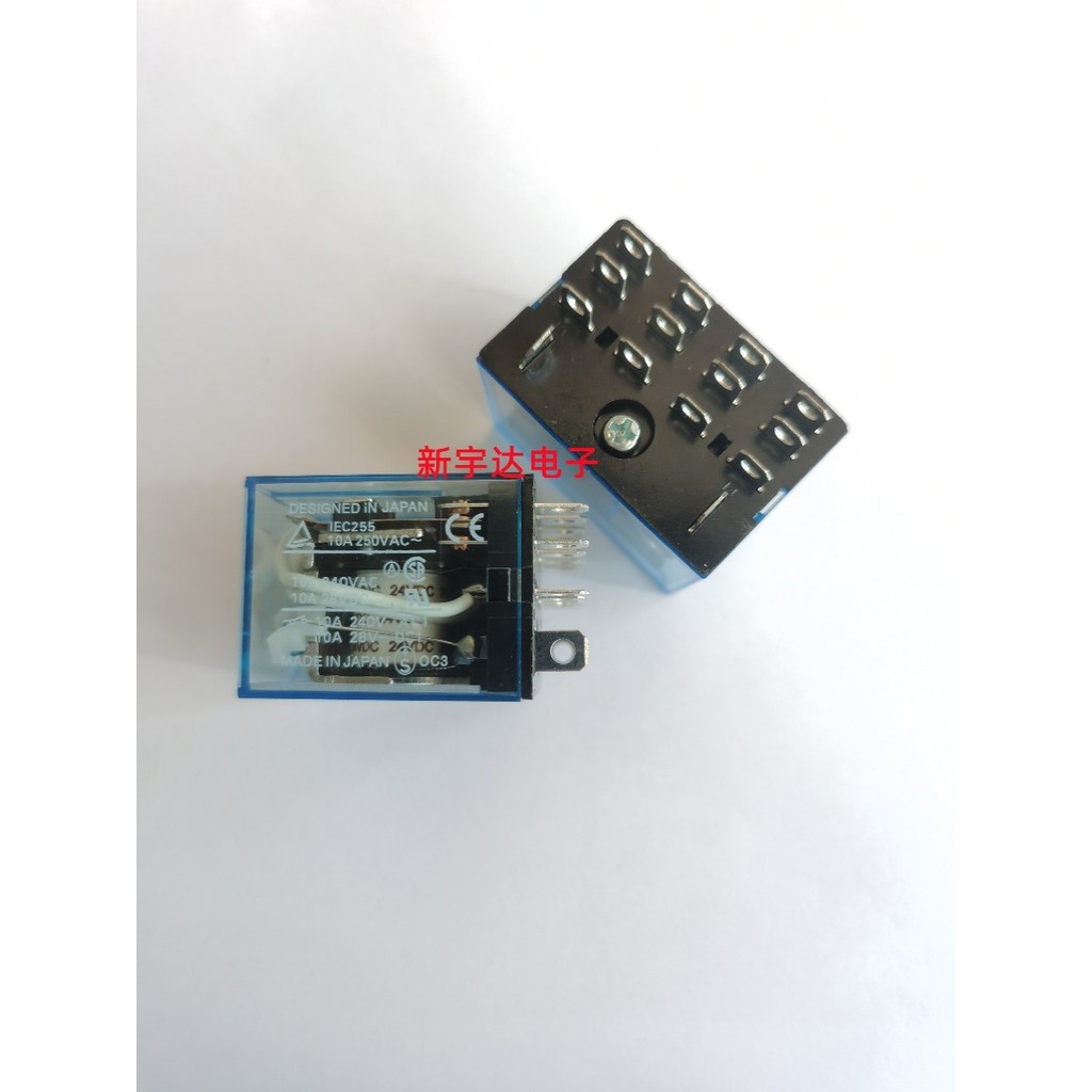 Rơle giữa Omron chính hãng LY4N-J 24VDC 220VAC Rộng 14 Chân 10A250VAC