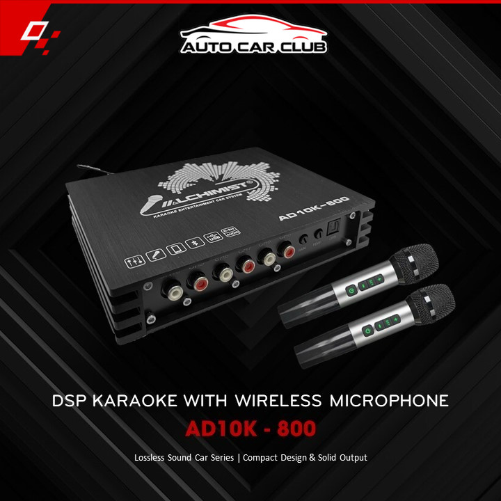 Bộ Amply DSP chỉnh âm thanh Kèm Mic Hát Karaoke Trên Xe Ô Tô