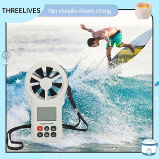 EasyHome Máy đo gió kỹ thuật số Đo nhiệt độ Máy đo tốc độ gió 0,3‑30m/s Hoạt động bằng nút có dây buộc để lướt ván buồm