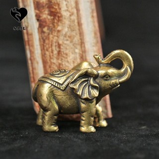 Tượng voi may mắn, mini retro phước lành elephan thu nhỏ, đồ thủ công sáng tạo chắc chắn dễ thương động vật đồng điêu khắc trang trí phụ kiện
