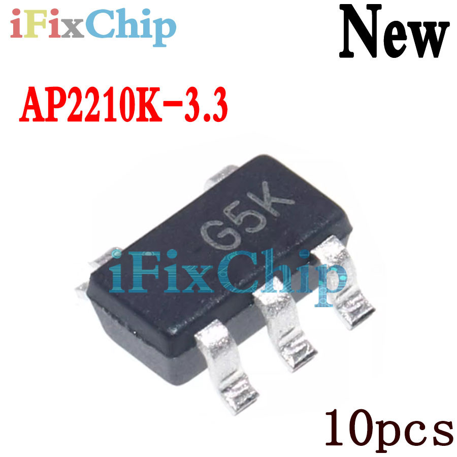10 Chiếc Mới AP2210K-3.3 SOT23-5 AP2210K SOT-23 3.3V AP2210K-3.3 Trg1 AP2210K-3.3 Tre1