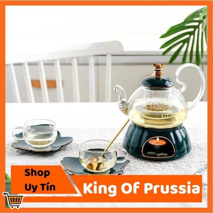 Set Ấm Trà Thủy Tinh Maguelone Green Emerald Cao Cấp