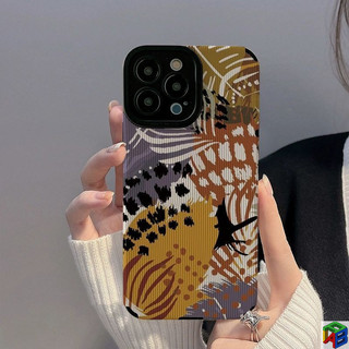 Niche graffiti mulitcolor lá cho iphone15promax 14 cộng với Apple 11/12/13Promax 7/8 cộng với da cừu mềm trường hợp