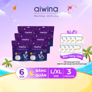Combo 6 Băng vệ sinh quần Aiwina ngày và đêm size L/XL gói 3 miếng
