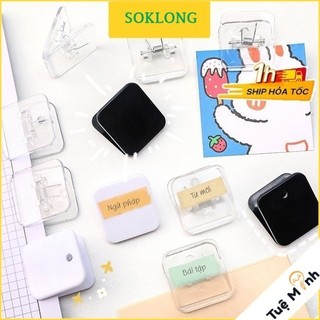 Kẹp giấy trong suốt mini SOKLONG, kẹp bướm nhiều mẫu tùy chọn ghi chú đánh dấu tiện ích