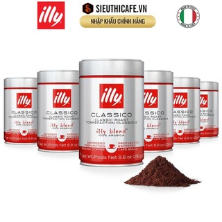 Cà phê bột illy classico coffee medium roasted espresso – 250gr ground