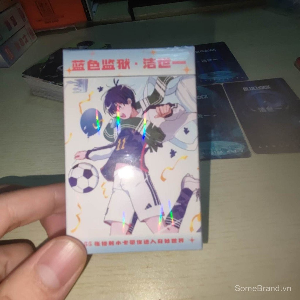 [Tàu 24h] Thẻ khóa màu xanh Anime isagi yoichi Lomo 55 chiếc isagi yoichi 3 inch thẻ nhỏ Lomo Laser