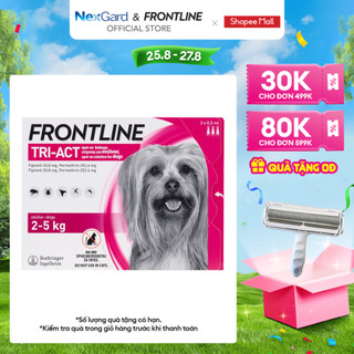 Frontline Tri-Act - Tuýp nhỏ gáy phòng & trị ve, rận, bọ chét, ruồi, muỗi dành cho chó - 1 hộp 3 tuýp