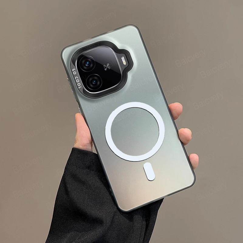 Dành Cho VIVO IQOO Z9 Turbo / Z9 5G Ốp Lưng IMD Sang Trọng Thời Trang Hỗ Trợ Sạc Không Dây Từ Tính