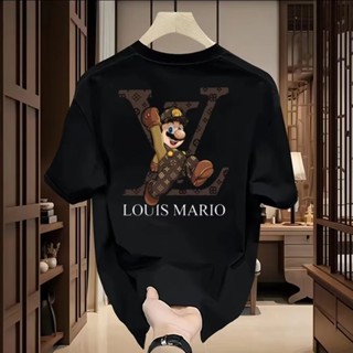 Thời trang in họa Áo thun nam oversize 100% cotton boy phố vải cotton cao cấp unisex mùa hè