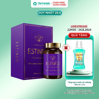 Viên Uống TPBVSK ESTINFO Hỗ trợ Tăng Cường Nội Tiết Tố Nữ Lọ 60 Viên TTP025