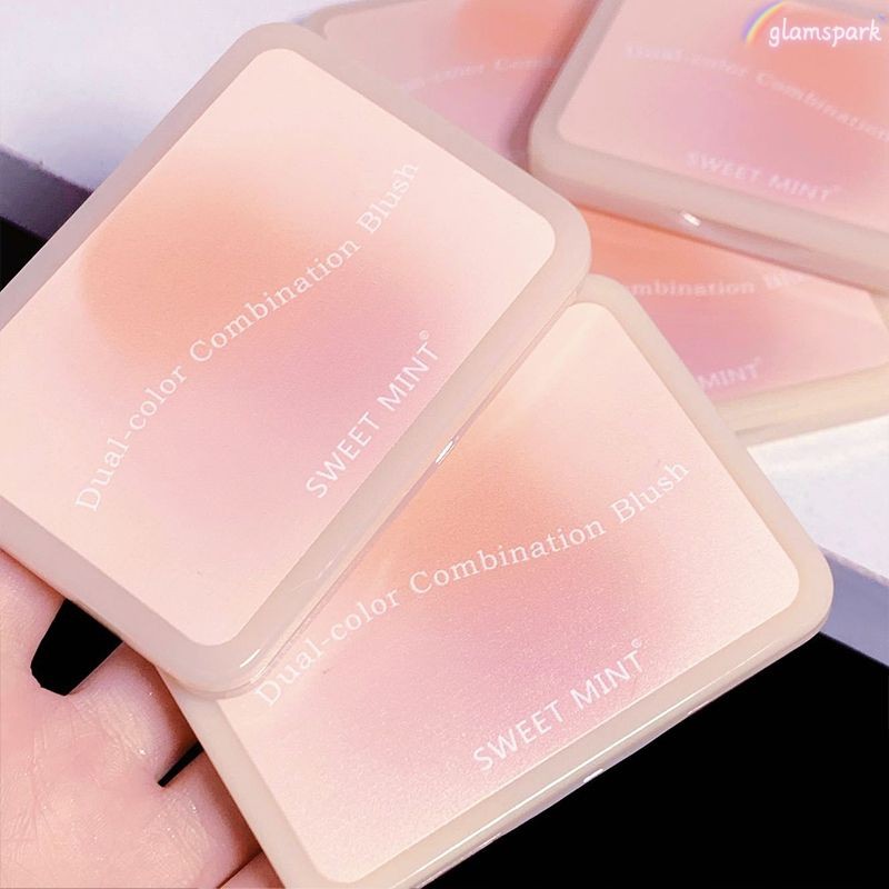 Glamspark Hai Màu Blusher Matte Creamy Tone Blusher Chống Thấm Nước Chống Mồ Hôi Blusher
