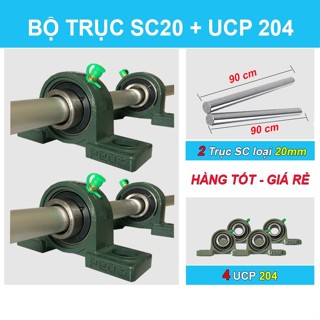 (GIÁ GỐC) COMBO 4 GỐI ĐỠ UCP 204 KÈM TRỤC SC 20MM Chiều dài 90cm - Hàng mới chính hãng xlzy