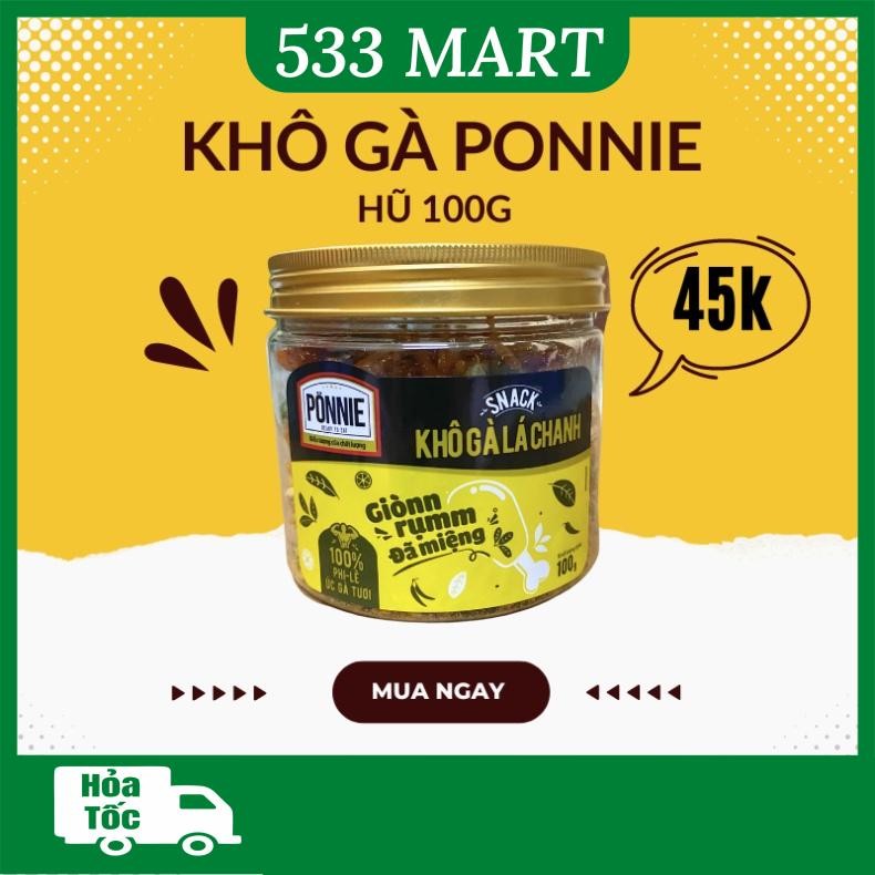 Snack Khô Gà Ponnie hũ 100g