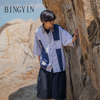 BINGYIN áo phông nam Áo Thun phông áo nam thun Áo Thun Form Rộng Ngắn Tay Unisex C98A5SA 37Z240909