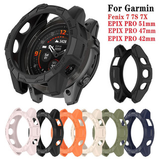 Ốp Bảo Vệ Cho Garmin Fenix 7 7S 7X Pro Ốp Lưng Silicon Cho Garmin Epix Pro 42mm 47mm 51mm Vỏ Bảo Vệ Rỗng