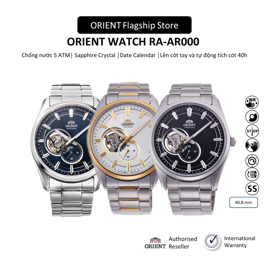 Đồng Hồ Nam ORIENT Contemporary Semi-skeleton RA-AR000, khung viền thép không gỉ chắc chắn, mặt kính Sapphire chống xước