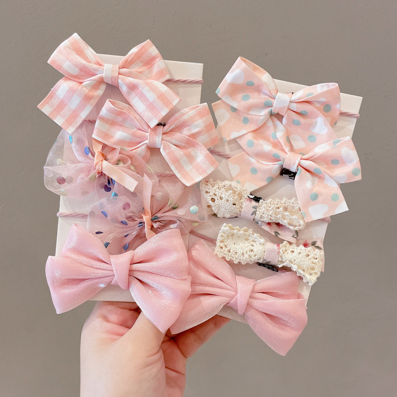 Bộ Dây Buộc Tóc Hàn Quốc Dễ Thương Nơ Hoa Dây Cao Su Đuôi Ngựa Cho Trẻ Em Bé Gái Tóc Bộ Phụ Kiện Tóc