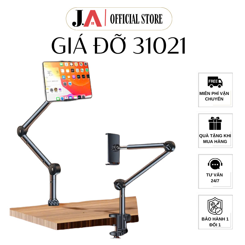 Giá Đỡ 31021 Điện Thoại, Ipad, Máy Tính Bảng, Kẹp Đầu Giường, Cạnh Bàn Xoay 360 Độ Điều Chỉnh Nhiều 