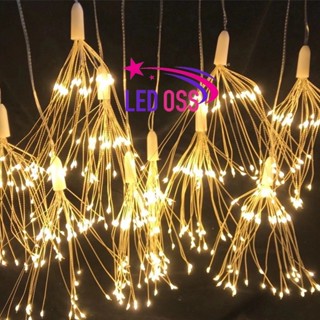 Bộ 5 Dây Đèn Led Vàng và Đủ Màu Hình Pháo Hoa, Trang Trí Sân Vườn, Giáng Sinh Độc Đáo