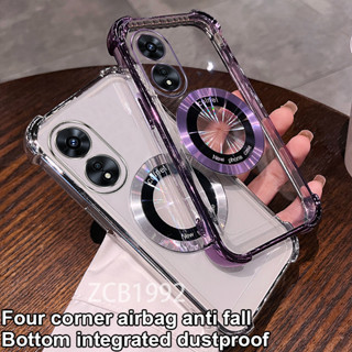 Ốp lưng cho OPPO A17 A18 A38 4G A97 A60 Ốp điện thoại trong suốt TPU sạc từ tính Vỏ mềm chống rơi bốn góc