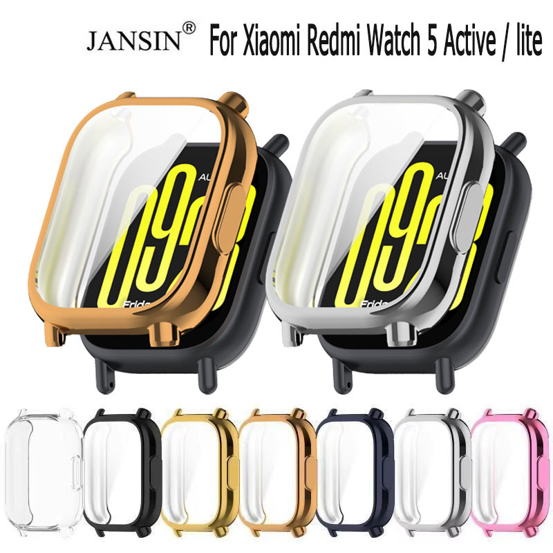 Jansin Ốp bảo vệ đồng hồ thông minh bằng TPU trong suốt dành cho Xiaomi Redmi Watch 5 Active 5 lite