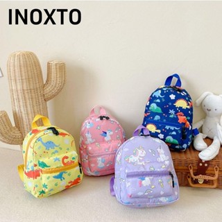  INOXTO Ba lô hoạt hình  Túi đi học mẫu giáo chống nước khủng long Túi sách nhẹ dễ thương cho bé gái 