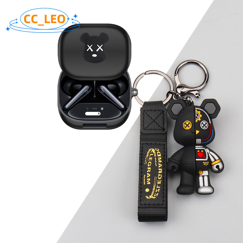 For Anker Soundcore Liberty 4 Pro Case Cartoon Strawberry Bear Doraemon Keychain Pendant Soundcore L