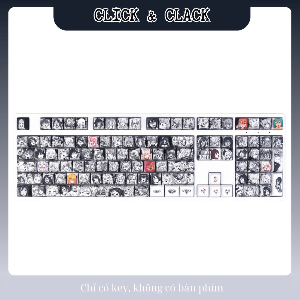 Keycap Anime Nhật Bản Style Ahegao xuyên led Side Print mạch xuôi - Cherry Profile - PBT doubleshot 135 Phím | BigBuy360 - bigbuy360.vn