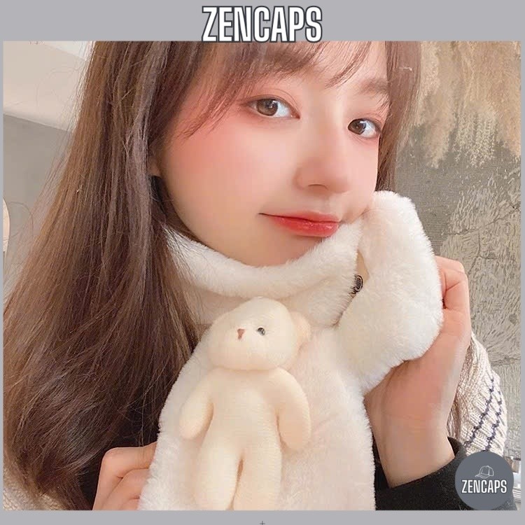 Khăn quàng cổ ấm áp mùa đông charm gấu thời trang dành cho nữ -  ZENCAPS M617