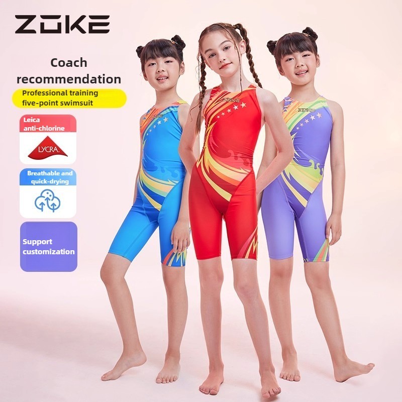 Zoke Bé Gái Cạnh Tranh Đồ Bơi Thanh Thiếu Niên Bé Gái Huấn Luyện Đua Xe Chuyên Nghiệp Đồ Bơi Trẻ Em 