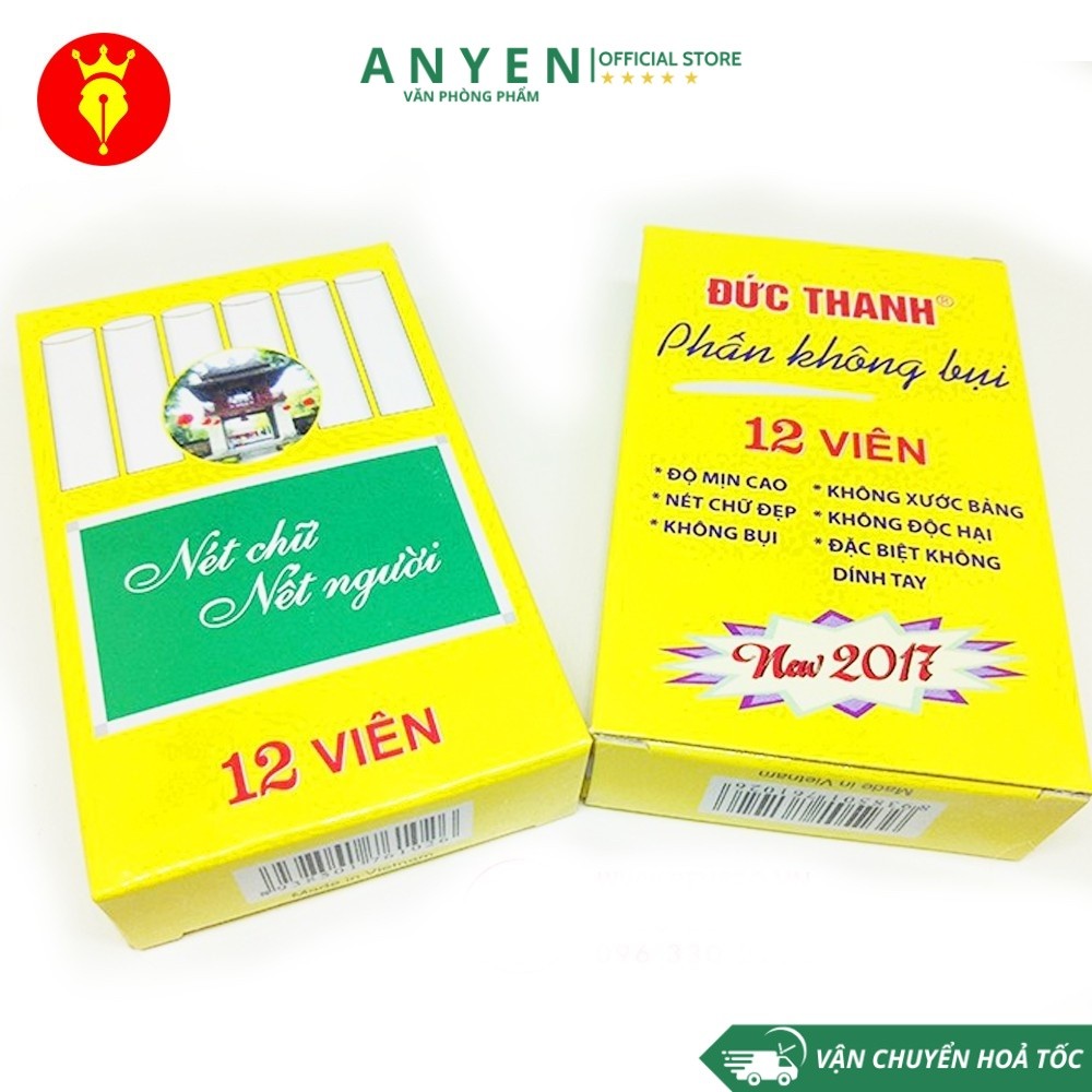 Phấn viết bảng trắng không bụi Đức Thanh