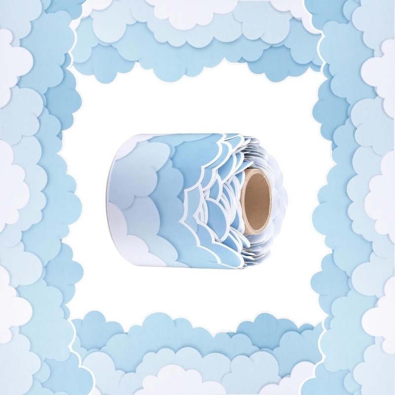 BBW Cloud Mass Border Viền Dán Tường 32 8ft Long Bulletin Board Miếng Dán Biên Giới Cho Bảng Phấn Th