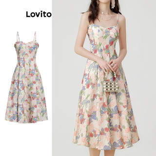 Đầm nữ Lovito dây kéo hoa phong cách thường ngày L99ED680