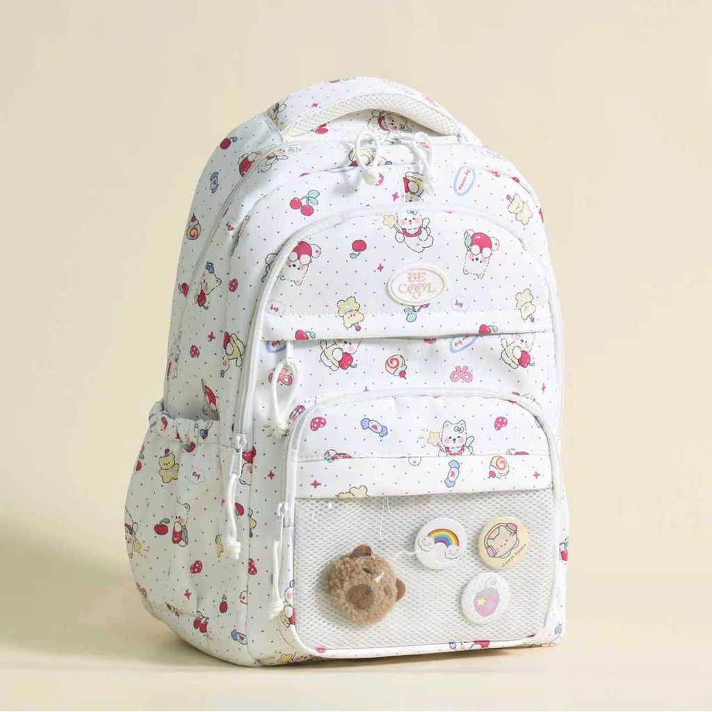 Balo nữ thời trang ulzzang hàn quốc đi học họa tiết cá tính đẹp giá rẻ vải dù chống nước 1040