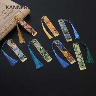 KANNERT Bookmark, Dấu hiệu sách hình chữ nhật bằng kim loại rỗng, Hoa phong cảnh Tranh sơn dầu tinh tế Phong cách đọc sách Văn phòng phẩm Đồ dùng học tập