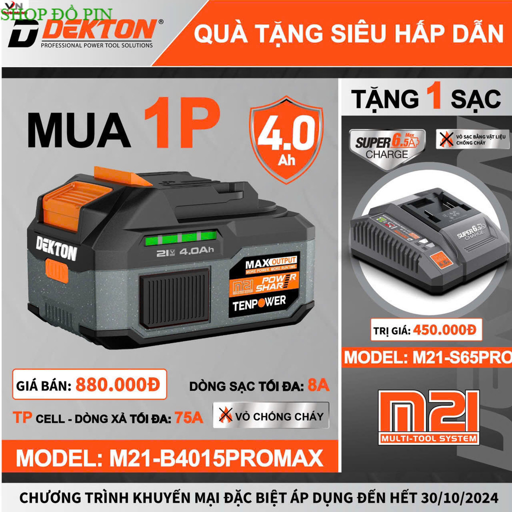 PIN DEKTON M21-B4015PLUSXanh/Xám/Chân pin phổ thông M21 Sài Gòn đồ pin