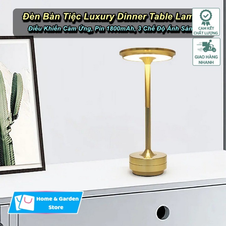 [HCM] - Đèn Bàn Tiệc Luxury Dinner Table Lamps Điều Khiển Cảm Ứng, Pin 1800mAh, 3 Chế Độ Ánh Sáng - 