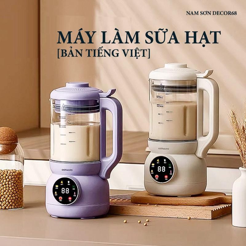 [Hàng loại 1 Bản Tiếng Việt] Máy làm sữa hạt OSTMARS 1000ML cối thủy tinh Xay Sinh Tố Inox mayxay