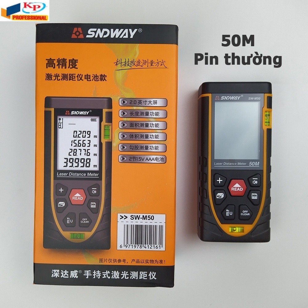 Thước đo khoảng cách bằng tia laser SNDWAY SW-M40/M50/M60/M70/M80/M100 k phát điện máy