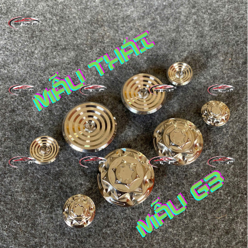 CẶP ỐC MÂM LỬA SALAYA MẪU THÁI & MẪU BÔNG (G3) INOX 304 NGUYÊN KHỐI CHO DÒNG XE HONDA VÀ YAMAHA