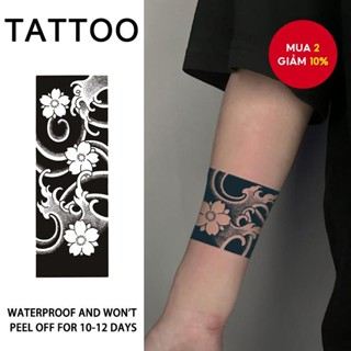 Sakura Wave Herb Hình xăm tạm thời Thiết kế cánh tay không phản quang thực tế Lấy cảm hứng từ nước ép