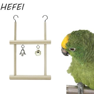 HEFEI Vẹt Xoay Đồ Chơi Bằng Gỗ Tự Nhiên Treo Đu Đồ Chơi Chim Cung Cấp Xoay Chim Cá Rô