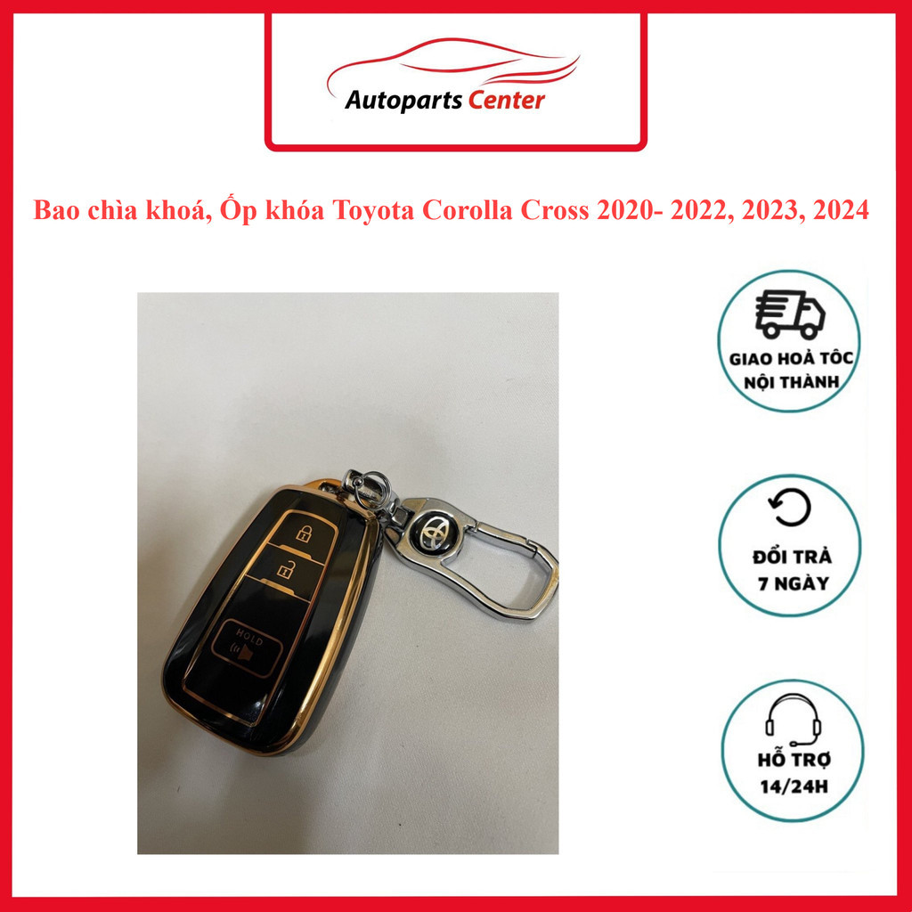 Bao chìa khoá, Ốp khóa Toyota Corolla Cross 2020- 2022, 2023, 2024 , Altis 2022, 2023, Camry 2019- 2