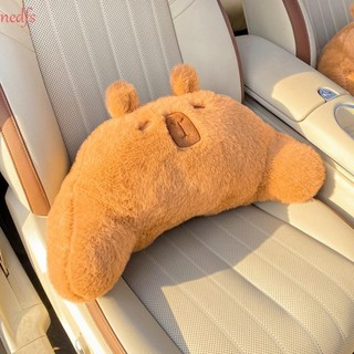 Nedfs Xe sang trọng Ghế Capybara ấm áp, Gối xe Capybara sang trọng hoạt hình dễ thương, Đệm ngồi ô tô chống trượt Phụ kiện ô tô ấm áp mềm mại Capybara Đệm ngồi ô tô sang trọng dành cho nữ