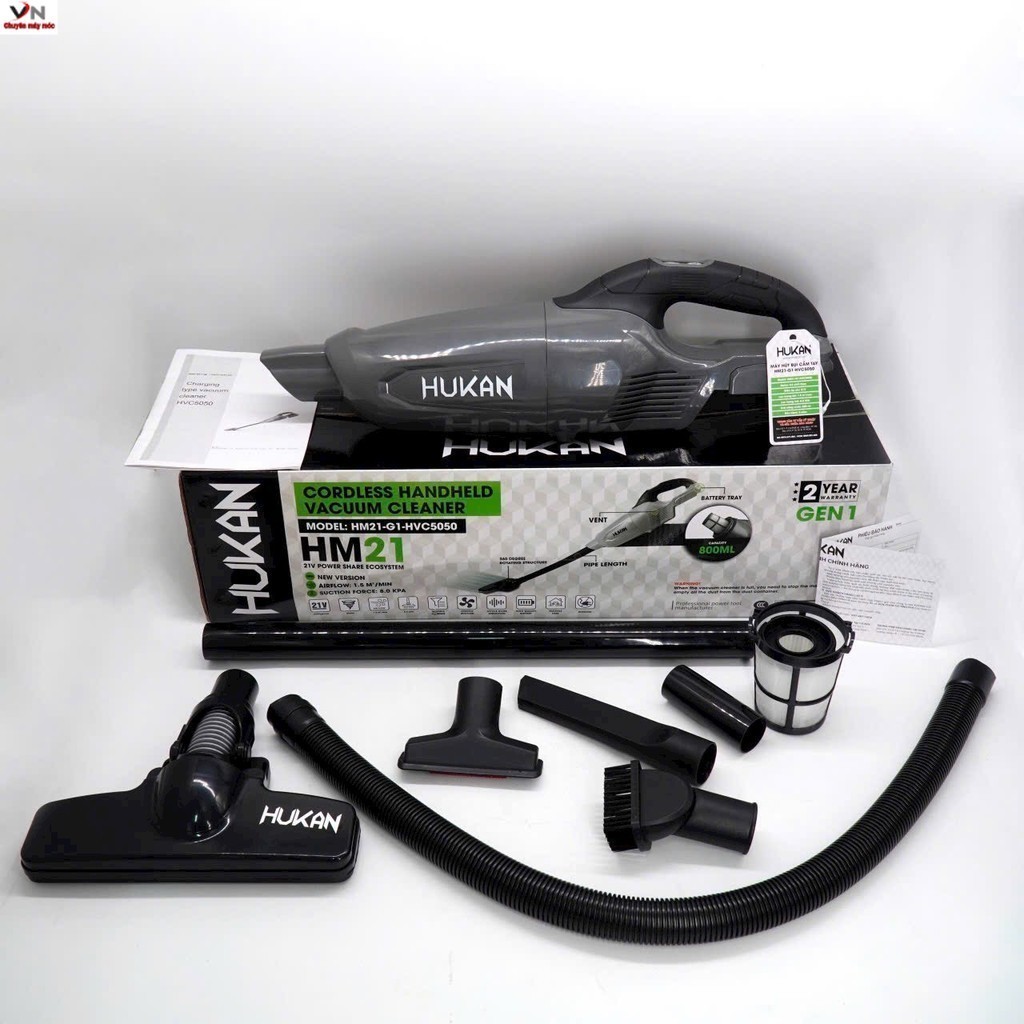 Máy hút bụi không dây, pi.m HUKAN HVC5050  21V,sử dụng cho gia đình,hút bụi ô tô cầm tay，để làm sạch vn Chuyên máy móc