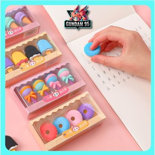 Gôm Tẩy 3D Set 4 Chiếc | Nhiều Mẫu Bánh Donut, Kem Kẹo Mút Dành Cho Bé