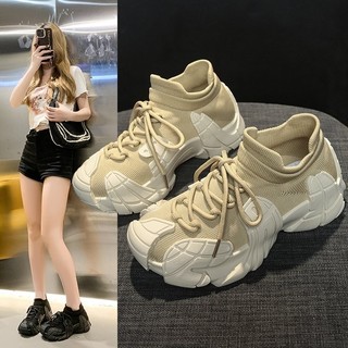Giày thể thao buộc dây mùa xuân 2024 dành cho nữ cổ thấp (Giúp chiều cao dưới 10cm) Cao su