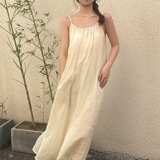 Váy Liền Rộng Rãi Mối Tình Đầu Mùa Hè Váy Dài Thon Gọn Xếp Ly Dễ Phối Phong Cách Mong Muốn Thuần Khiết Váy Siêu Tiên Nữ