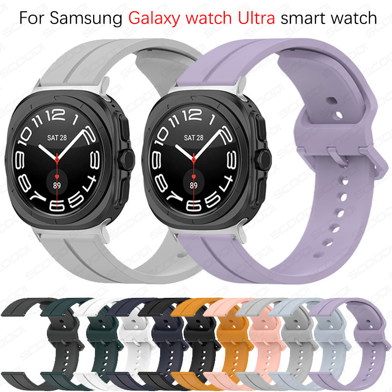 Dây đeo đồng hồ thay thế silicon mềm Dây đeo cổ tay cho Samsung Galaxy Watch Ultra Smart Watch Band 